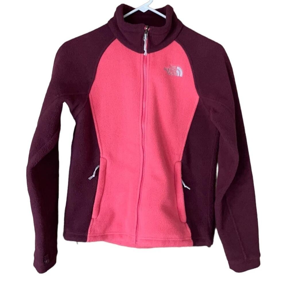 The North Face Khumbu Pink Burgundy Fleece Full Zip Jacket Size XS